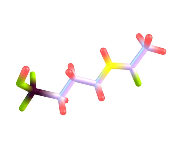 Struttura molecolare di accamprosato isolata su bianco — Foto Stock