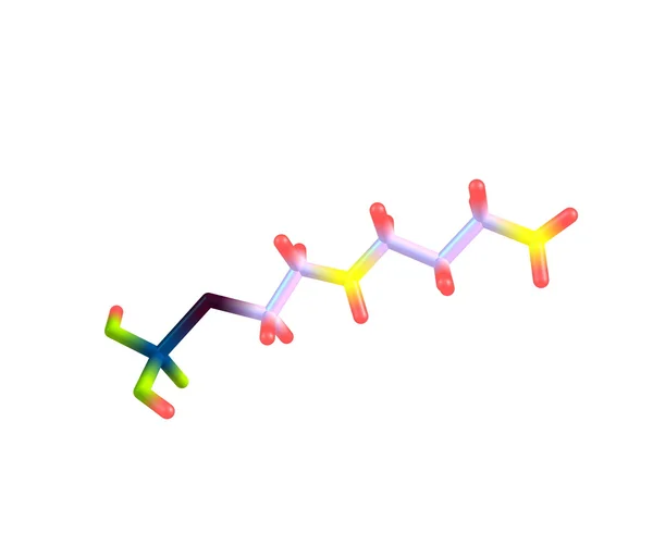 Estrutura molecular da amifostina isolada sobre o branco — Fotografia de Stock