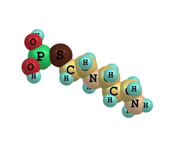 Estructura molecular de amifostina aislada en blanco — Foto de Stock