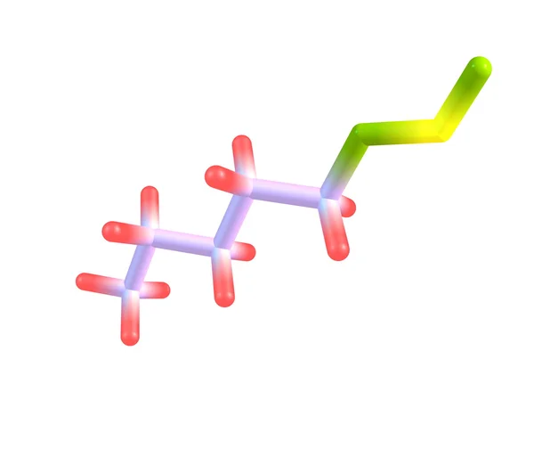 Estrutura molecular de nitrito de amilo isolado em branco — Fotografia de Stock