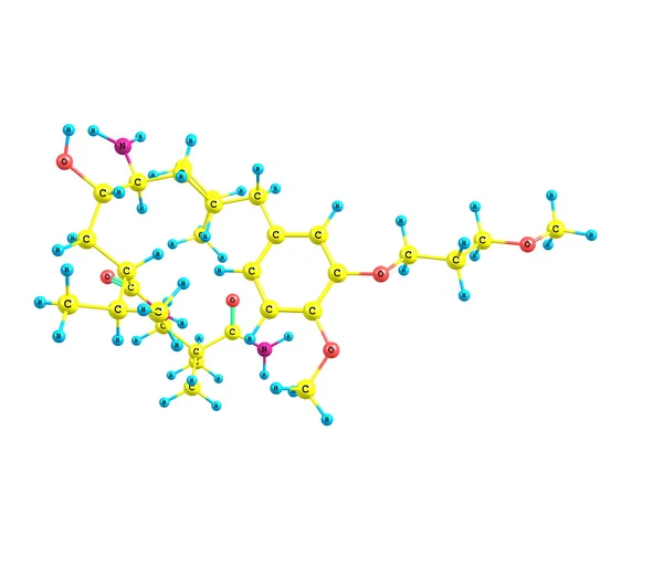 Struttura molecolare aliskiren isolata su bianco — Foto Stock