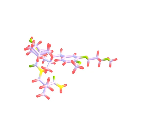 Estrutura molecular do aliscireno isolada no branco — Fotografia de Stock