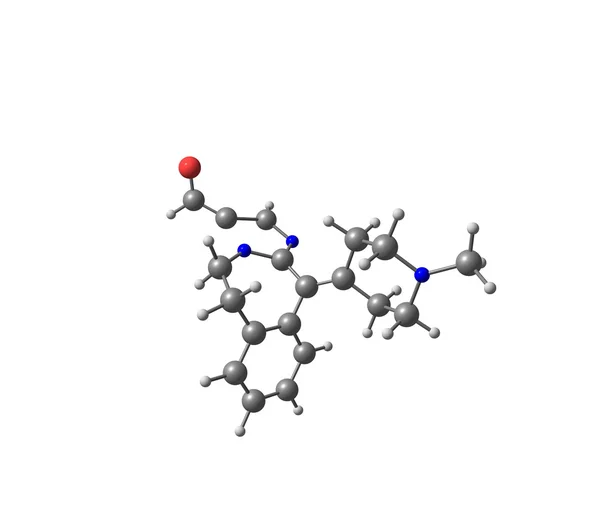 Alcaftadine 分子结构上白色孤立 — 图库照片