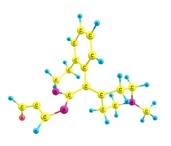 Alcaftadine molecular structure isolated on white — Stock Photo, Image