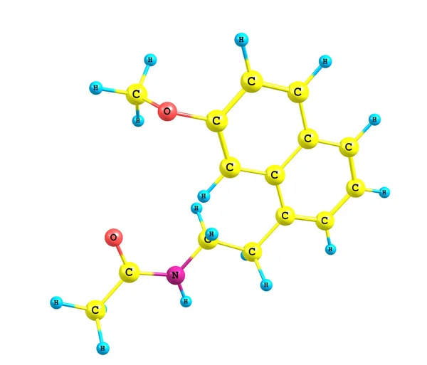 Estructura molecular de agomelatina aislada en blanco — Foto de Stock