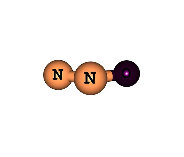 Nitrous oxide molecular structure isolated on white — Stock Photo, Image