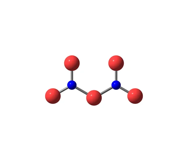 Structure moléculaire du pentoxyde d'azote isolé sur blanc — Photo
