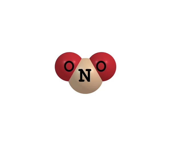 Nitrogen dioxide molecular structure isolated on white — Stock Photo, Image