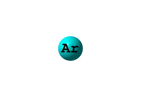 Argon molekyl struktur isolerad på vitt — Stockfoto
