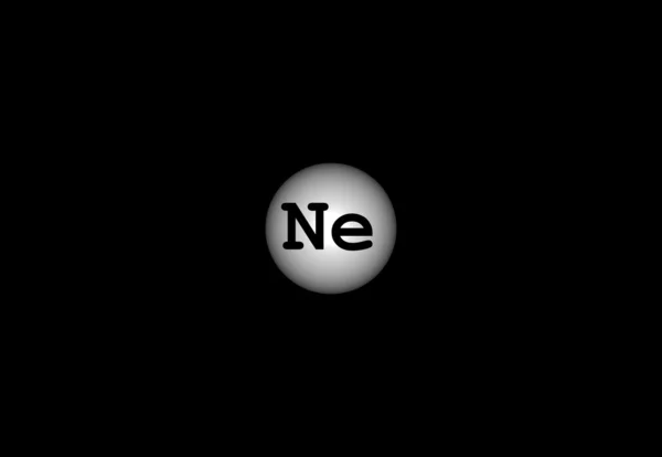 Неонова молекулярна структура ізольована на чорному — стокове фото