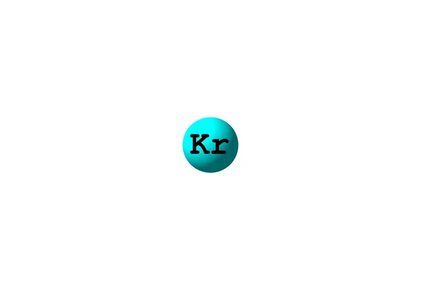 Estrutura molecular de Krypton isolada em branco — Fotografia de Stock