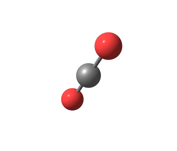 Estrutura molecular do dióxido de carbono isolado no branco — Fotografia de Stock