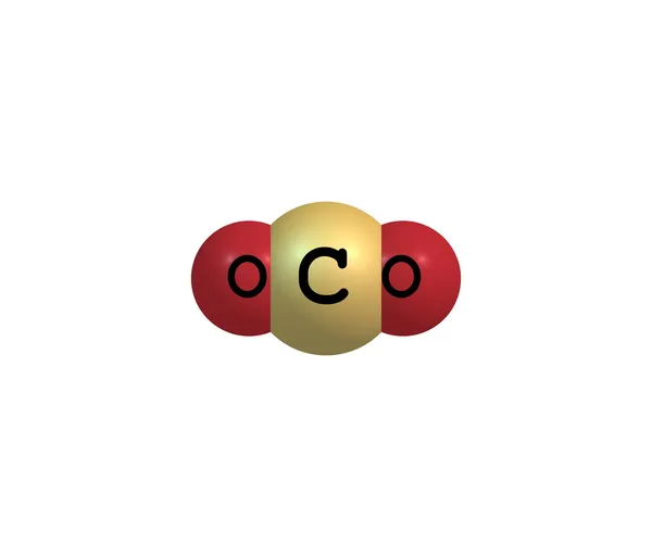 Moleculaire structuur kooldioxide geïsoleerd op wit — Stockfoto