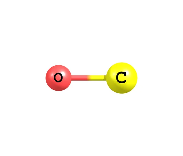 Estrutura molecular de monóxido de carbono isolado em branco — Fotografia de Stock