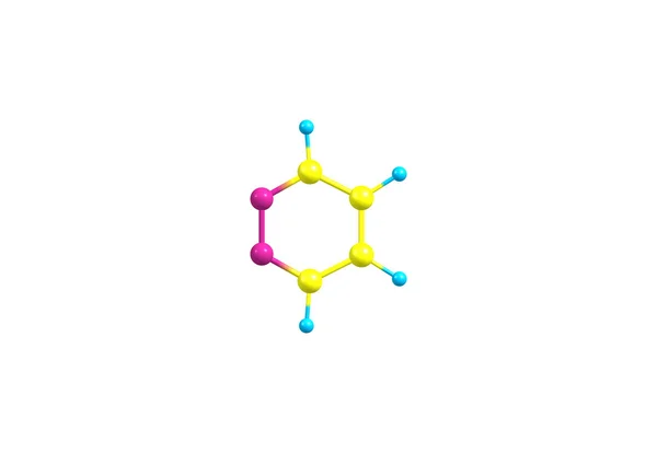 Estrutura molecular da piridazina isolada sobre o branco — Fotografia de Stock