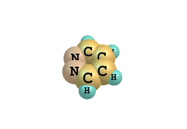 Pyridazine moleculaire structuur geïsoleerd op wit — Stockfoto