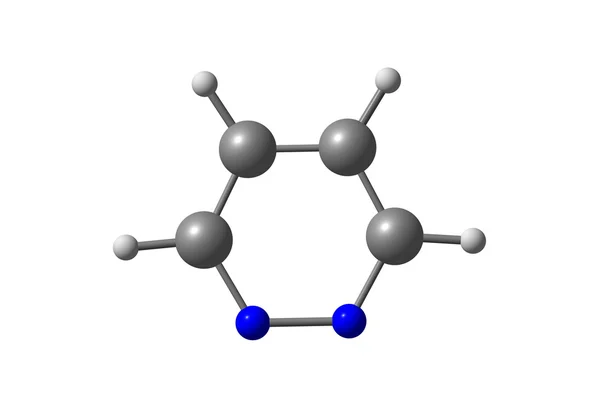 哒嗪分子结构上白色孤立 — 图库照片