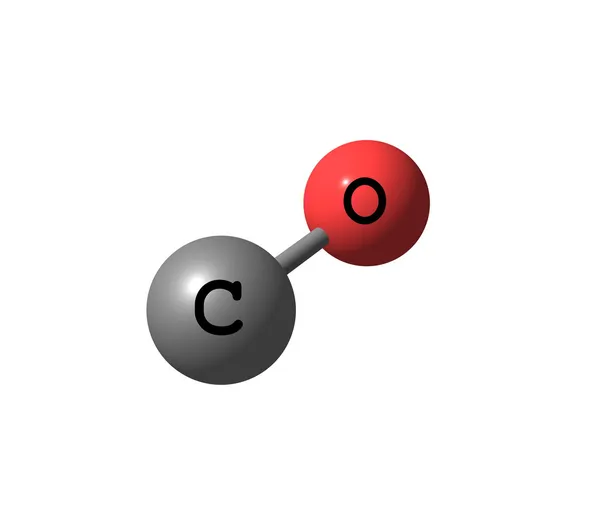 Kohlenmonoxid molekulare Struktur isoliert auf weiß Stockfoto