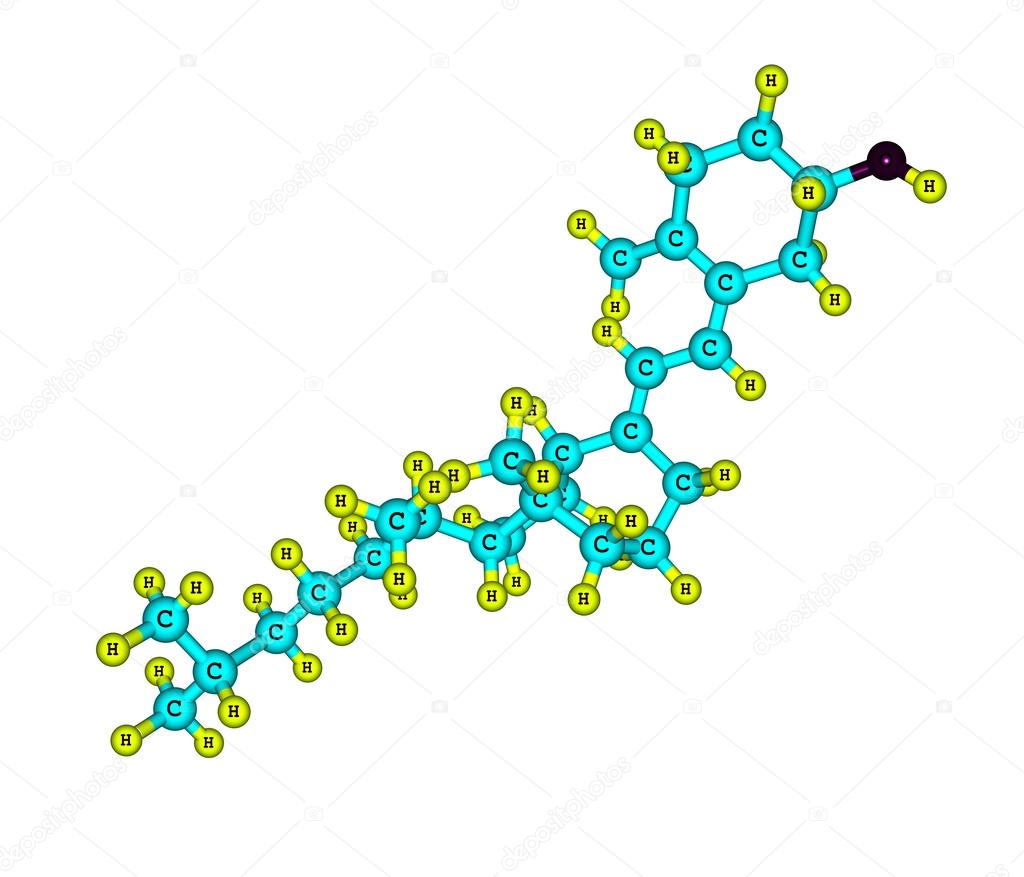 Vitamin D molecular structure isolated on white — Stock Photo © olla