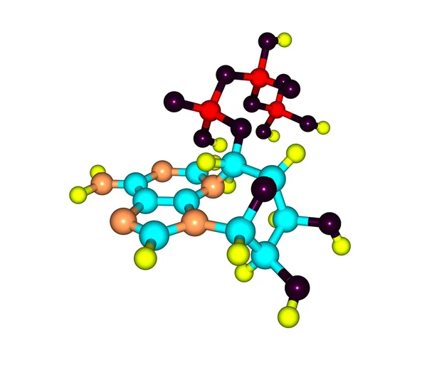 Молекула трифосфата аденозина (АТФ) изолирована на белом — стоковое фото