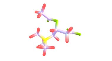 Asetil-L-carnitin, ALCAR veya ALC, L-carnitine 'in asetize edilmiş halidir. Doğal olarak insan vücudu tarafından üretilir ve besin takviyesi olarak kullanılabilir. 3d illüstrasyon