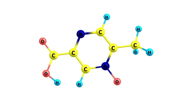 降脂药 Cipimox 是一种烟酸衍生物 用作降脂剂 3D说明 — 图库照片