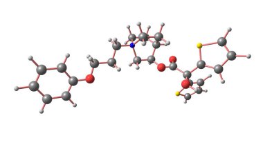 Aclidinium bromide uzun soluklu bir muskarinik antagonist. 3d illüstrasyon