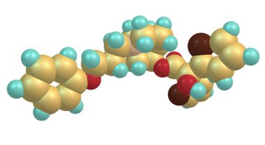 Aclidinium bromide uzun soluklu bir muskarinik antagonist. 3d illüstrasyon