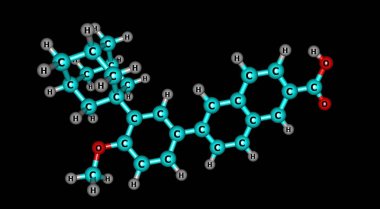 Adapalene daha çok hafif akne tedavisinde kullanılan üçüncü nesil bir topikal retinoittir ve aynı zamanda keratoz pilaris tedavisinde de kullanılır. 3d illüstrasyon