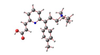Acrivastine alerji ve saman nezlesi tedavisinde kullanılan bir ilaçtır. İkinci nesil H1-reseptör antihistaminik. 3d illüstrasyon