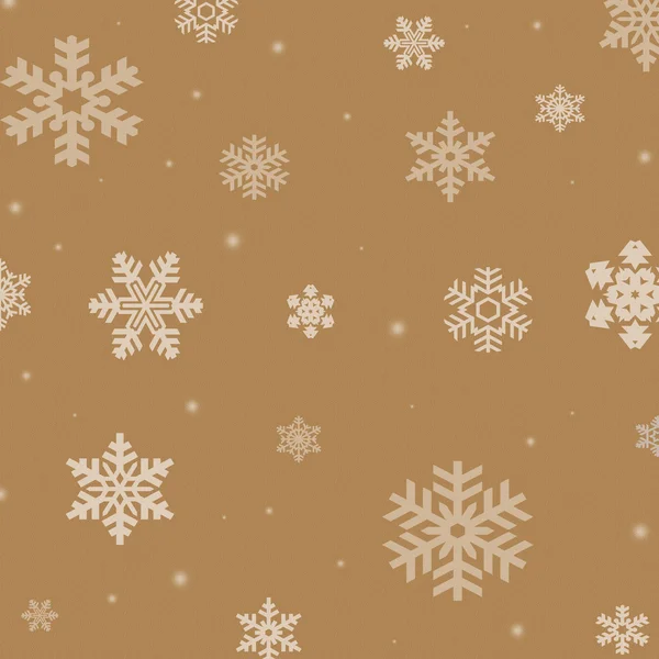 Brown seamless christmas snowflakes pattern — Stock Photo, Image