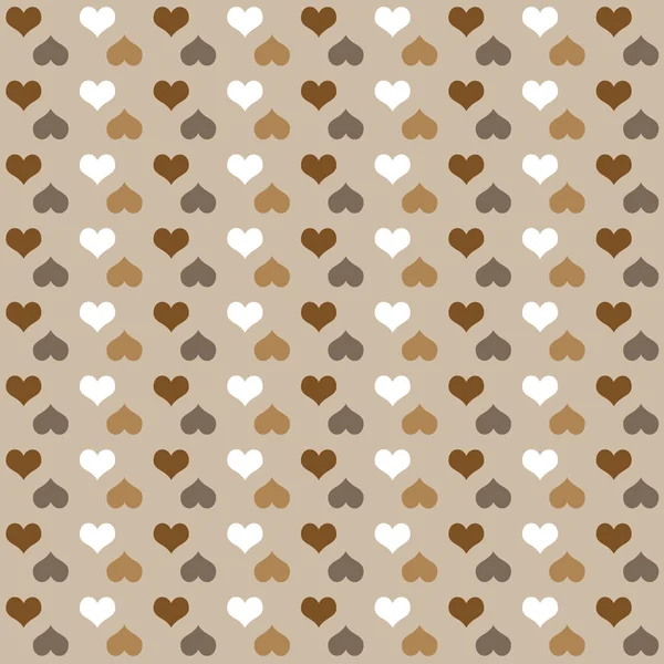 Seamless pattern of bright colorful hearts (brown-grey-white) — Stock Photo, Image