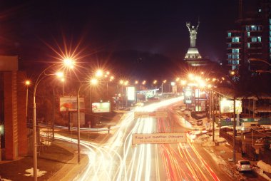 gece şehir Kiev, Ukrayna