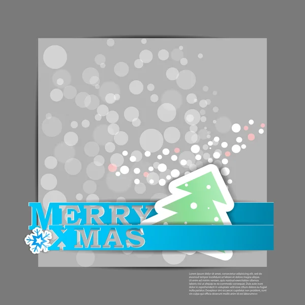 Blue Merry cartão de listras XMas. Eps10 ilustração vetorial — Vetor de Stock