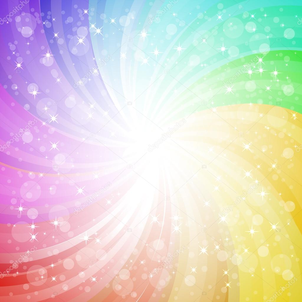 Abstract rainbow background with sparks and glares eps10 vector