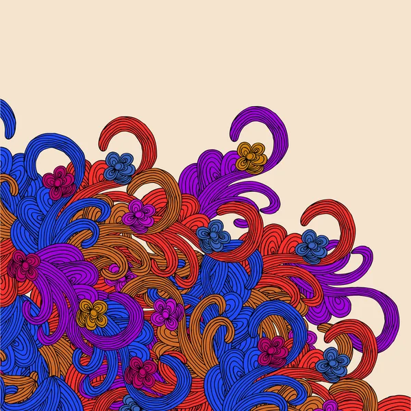 Borde abstracto colorido, marco floral — Vector de stock