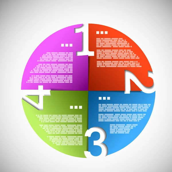 Illustration vectorielle eps10 de cercle de progression de papier couleur — Image vectorielle