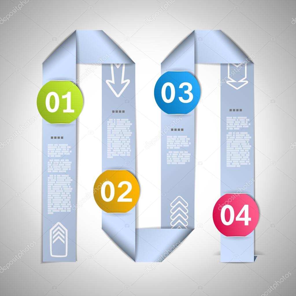 Step by step ribbons manual eps10 vector illustration