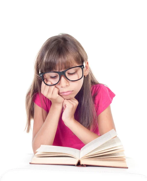 Bambina con libri — Foto Stock