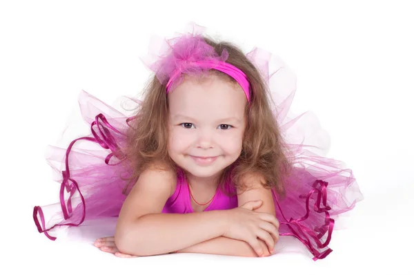 Divat kis hercegnő lány portréja — Stock Fotó