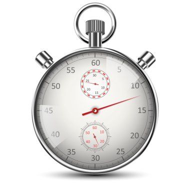 gerçekçi klasik kronometre üzerinde beyaz izole. vektör çizim