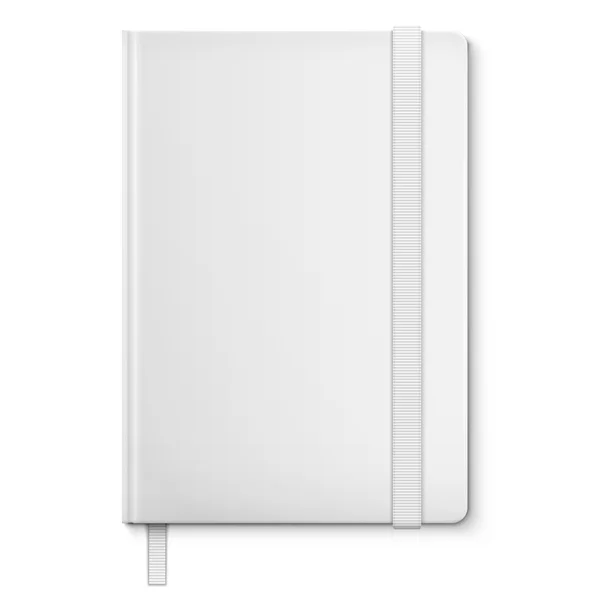 Realistic White Blank Notebook With bookmark. — Stock Vector