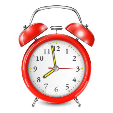 beyaz izole kırmızı alarm saati.