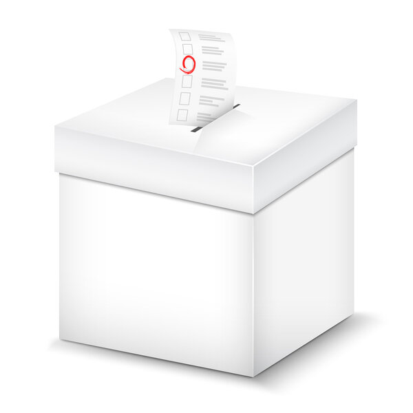 Ballot Box Isolated On White.