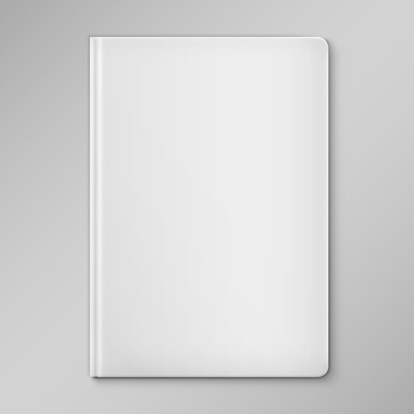 Isolated White Blank Book Cover.