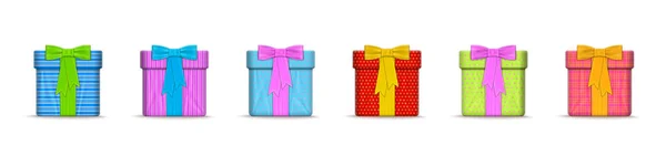 Vector Illustration of Realistic Gift Box Set — Stock Vector