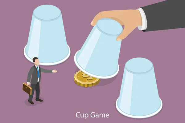 3D Isometric Flat Vector Conceptual Illustration of Cup Game — 스톡 벡터