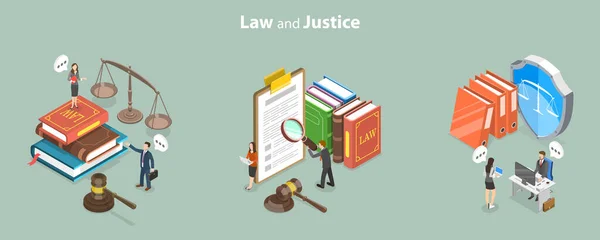 3 차원 모형 (Vector Conceptual Illustration of Law and Justice) — 스톡 벡터