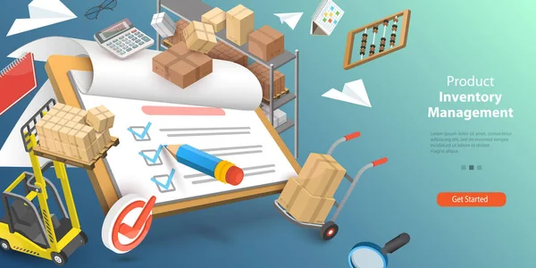 Vector Conceptual Illustration Product Inventory Management Warehouse Logistics — Stockvector