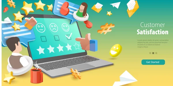 Vector Conceptual Illustration Customer Satisfaction User Experience Ranking — 스톡 벡터